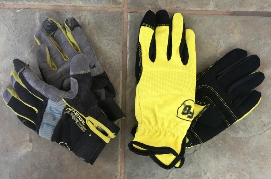 old and new gloves